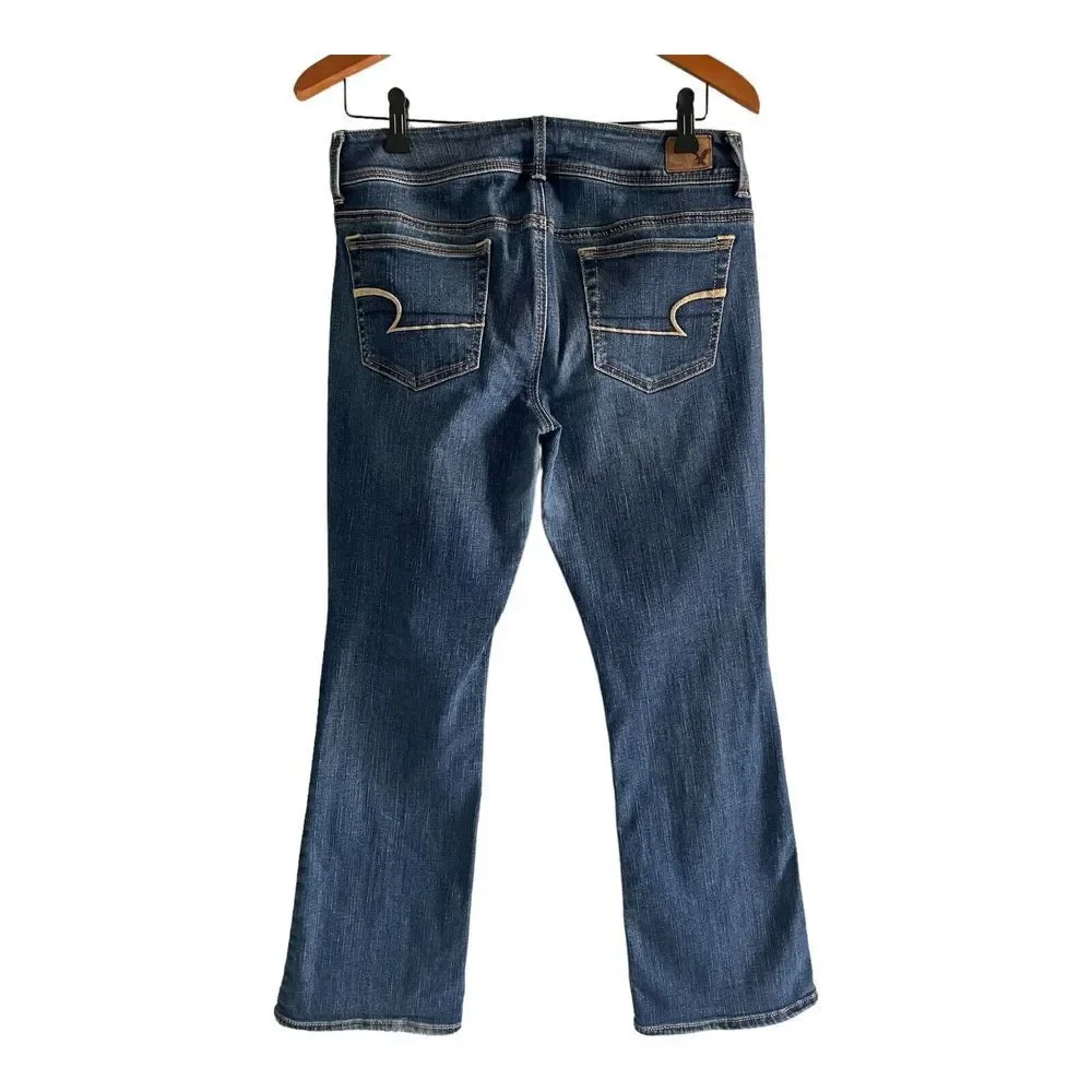 American Eagle Bootcut Jeans Women's Size 32 35 x 29 Mid Rise Kick Boot‎ Stretch - Picture 4 of 5